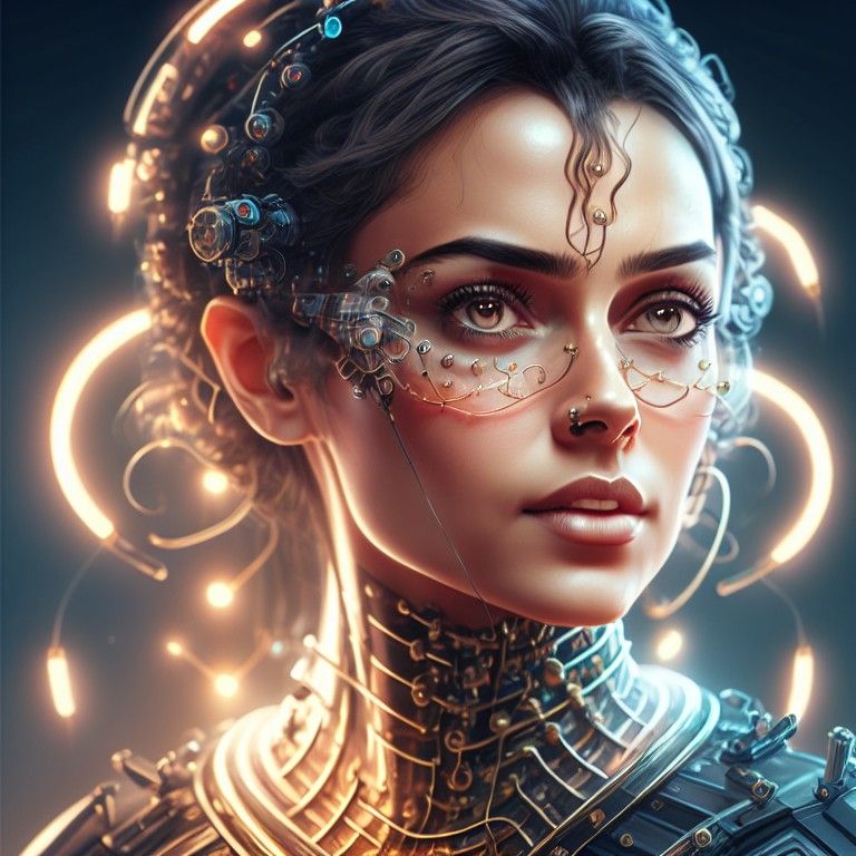 Leonardo_Signature_Futuristic_portrait_of_a_indian_businesswoman_with_drill_hai_0