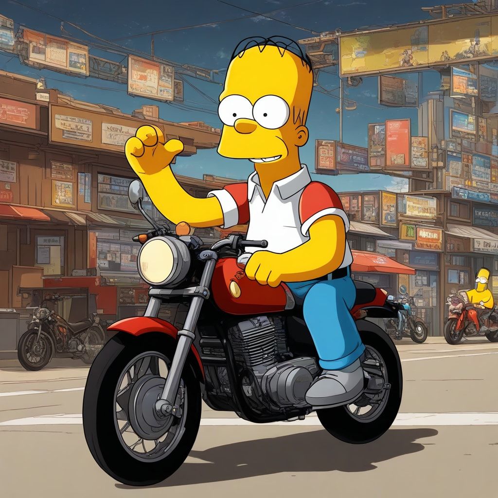 Homer on bike Optimism