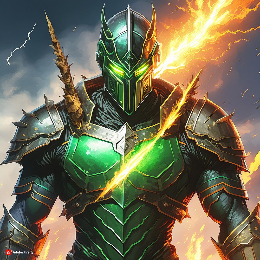 black and green armor