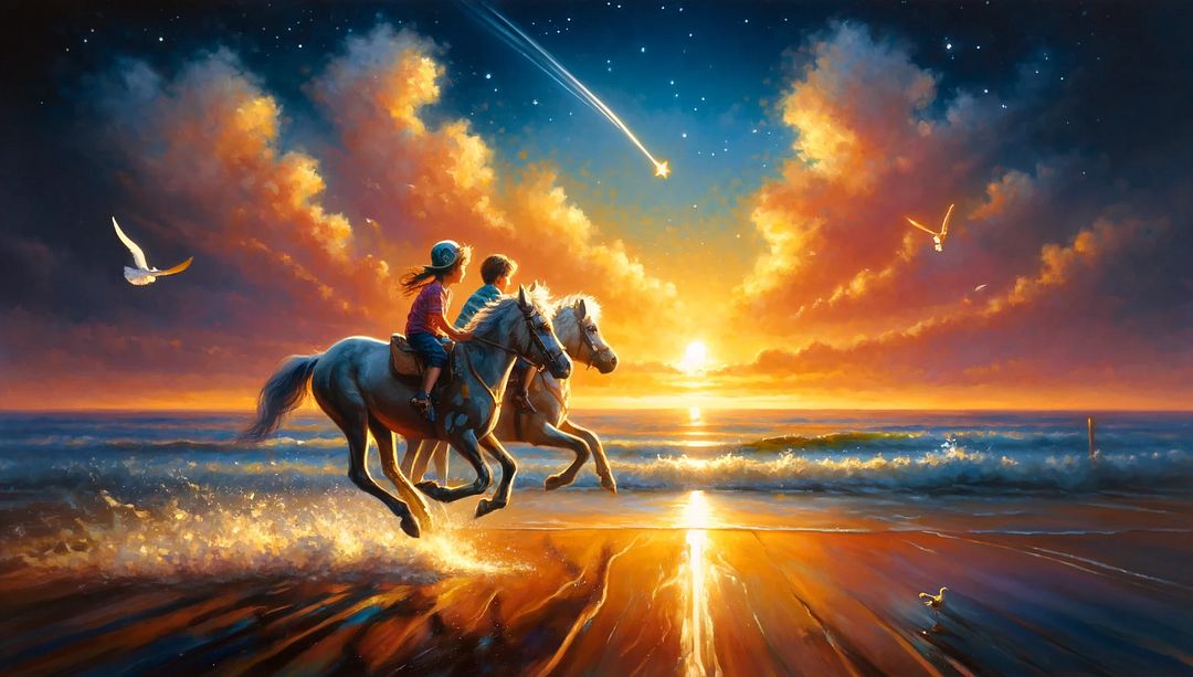 Wishes on the Wind: A Sunset Gallop