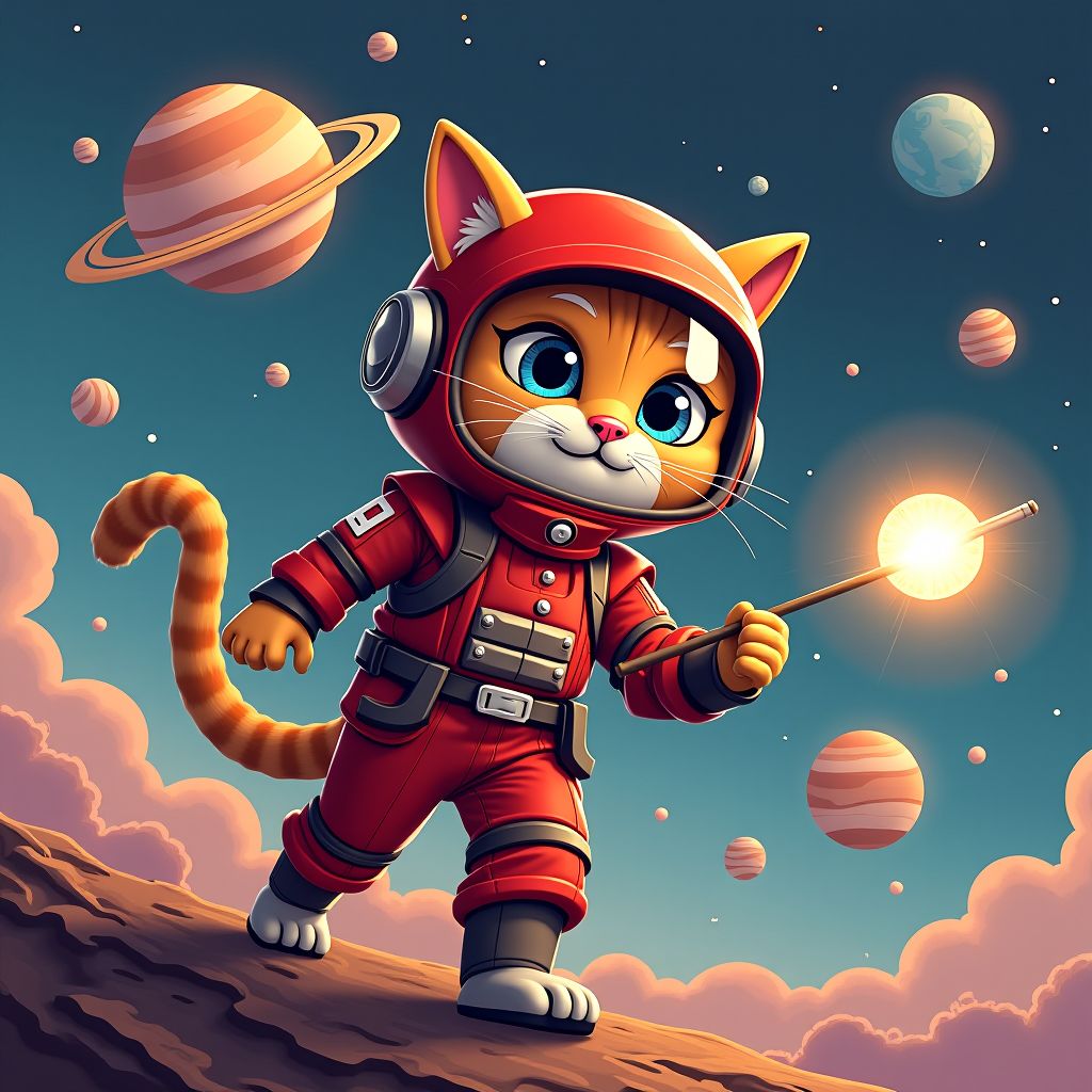 Archie Red in a spacesuit