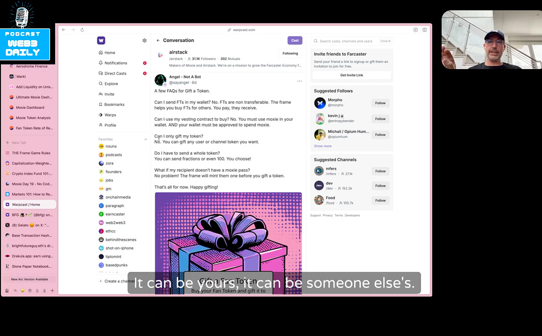 Moxie Day 21 - Sep 9, 2024 - Gifting Fan Tokens via frame