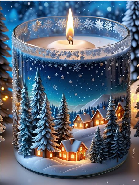 Serene Winter Candle for Cozy