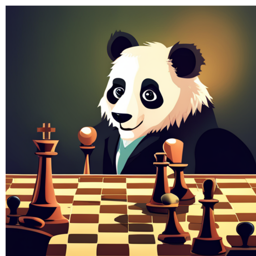 panda play chess