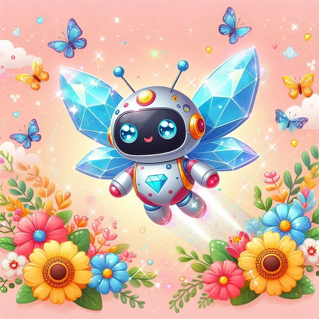 baby robot with wings