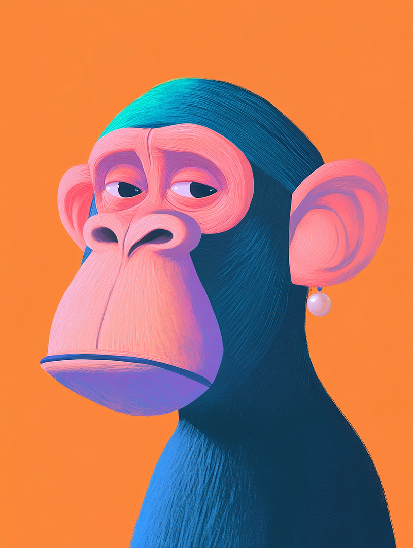 ape with a pearl earring