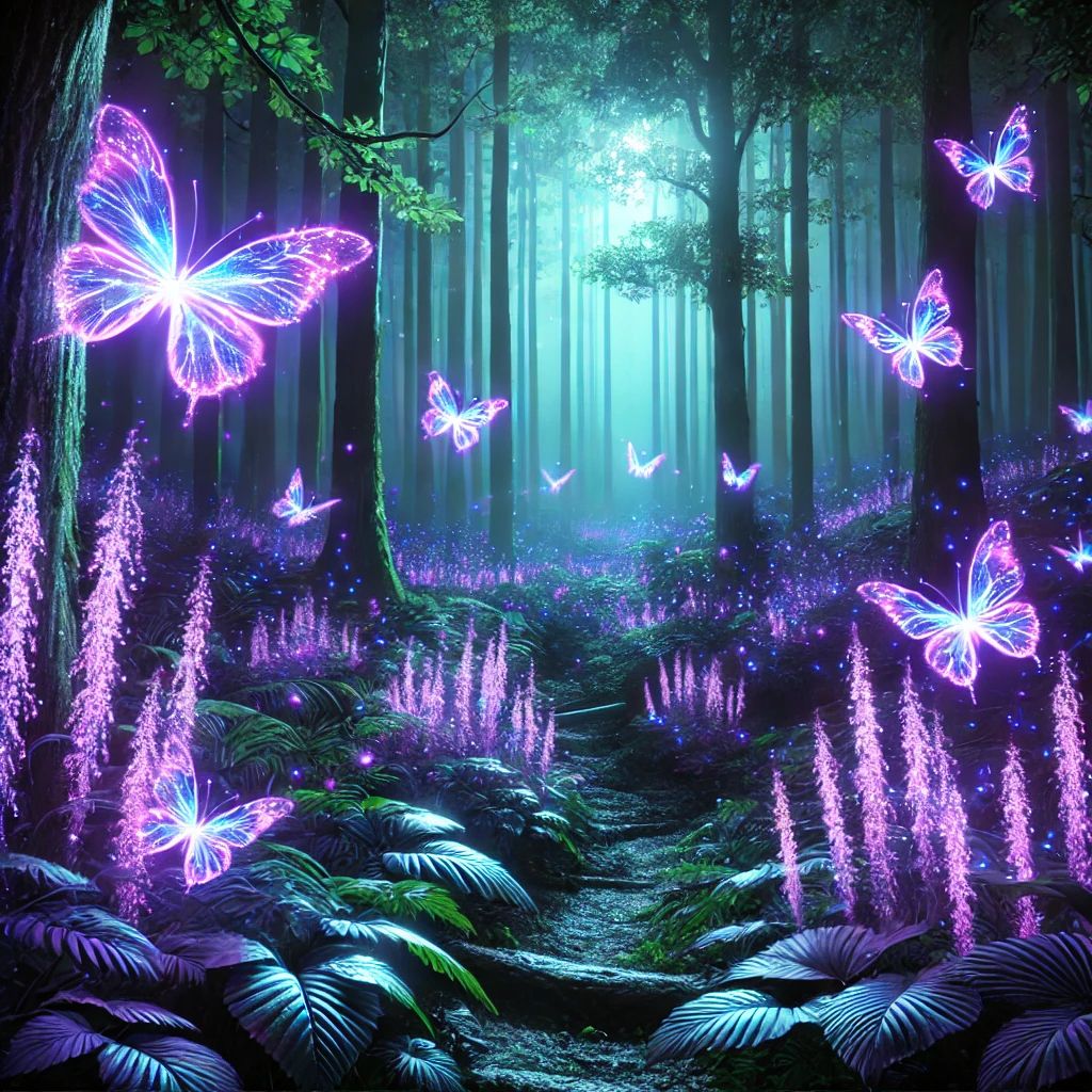 Forest and butterfly magic