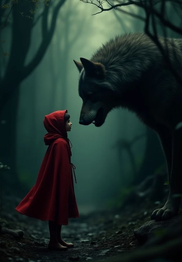 Little Red Riding Hood and the wolf