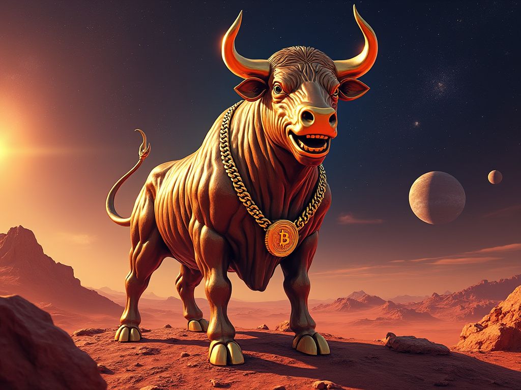 The Cosmic Bull: A Beacon of Prosperity on Mars