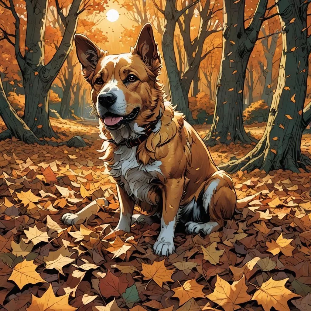 dog autumn