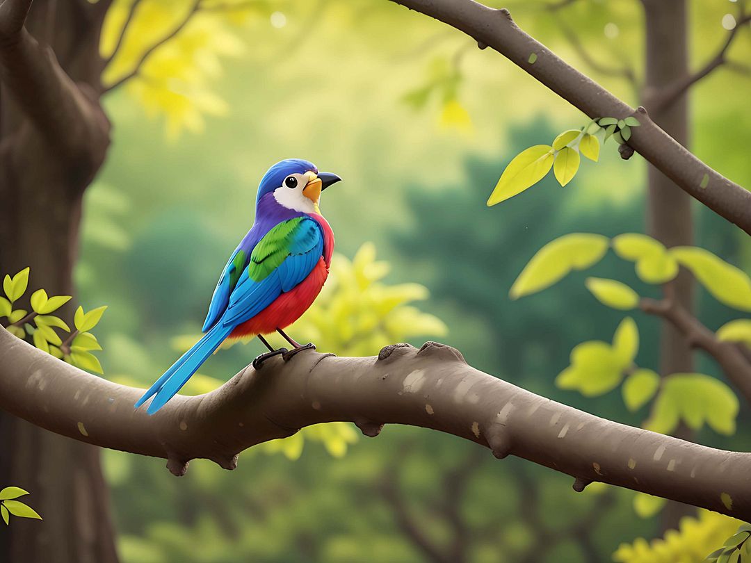 A colorful bird perched on a branch