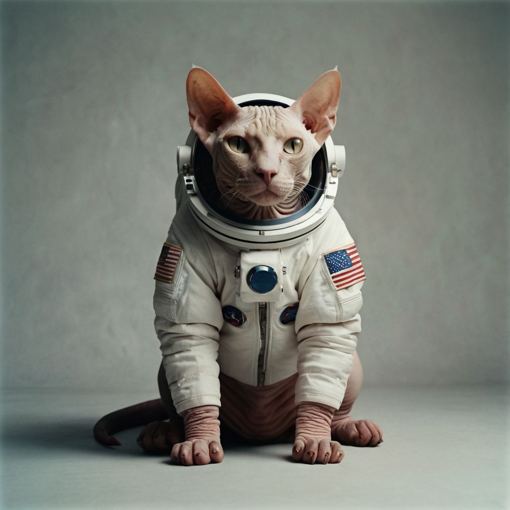 Sphynx cat astronaut