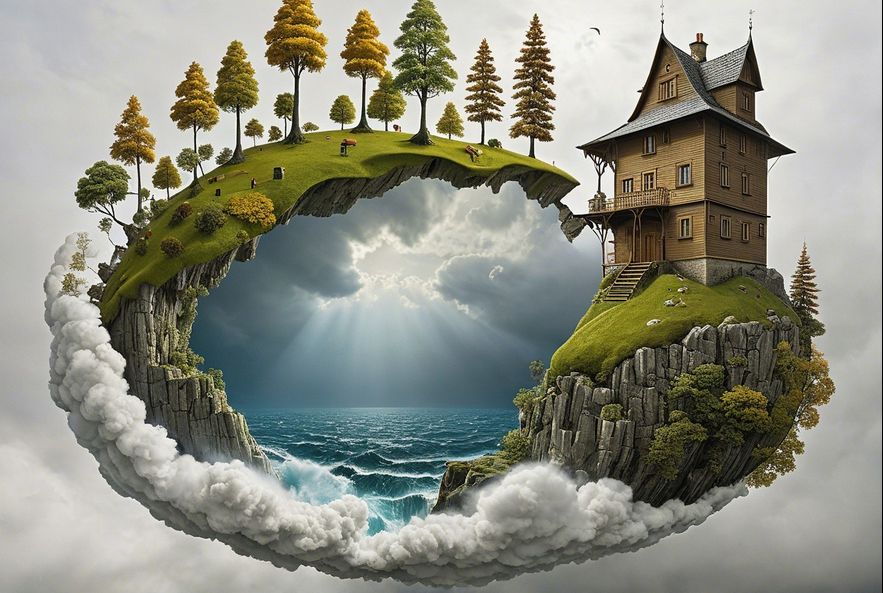 Whimsical House in a Surreal Lan...