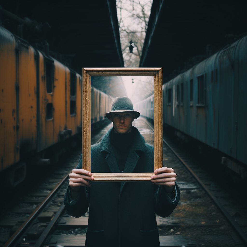 A man holding his picture