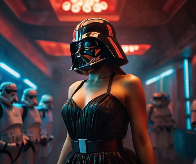 Gorgeous Darth Vader in da club