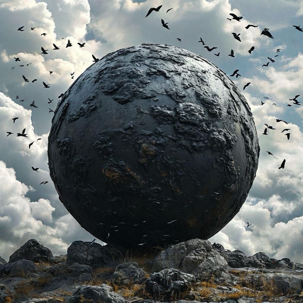 Black Sphere and Sky