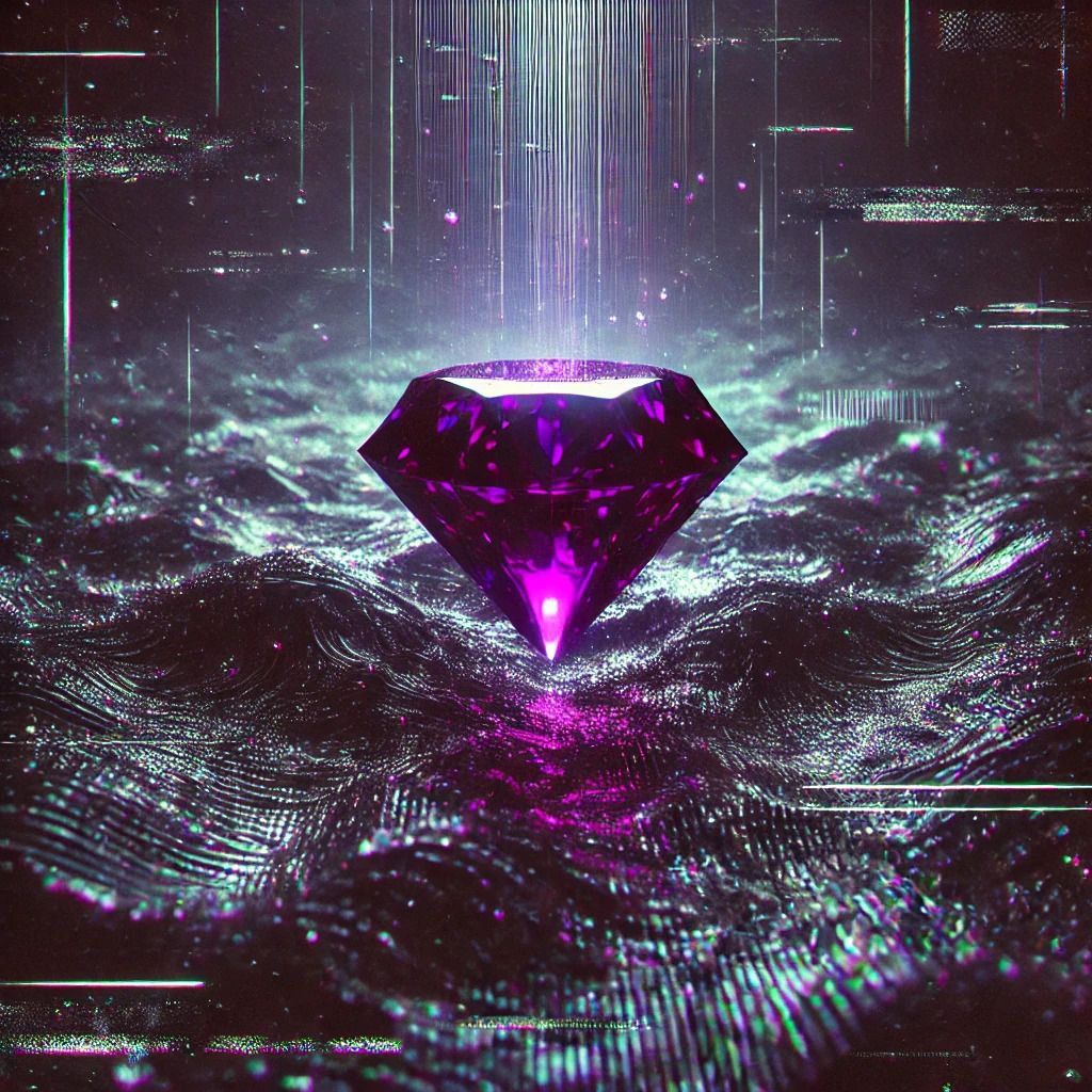 Glitch Diamond #003 : Violet Void Gem