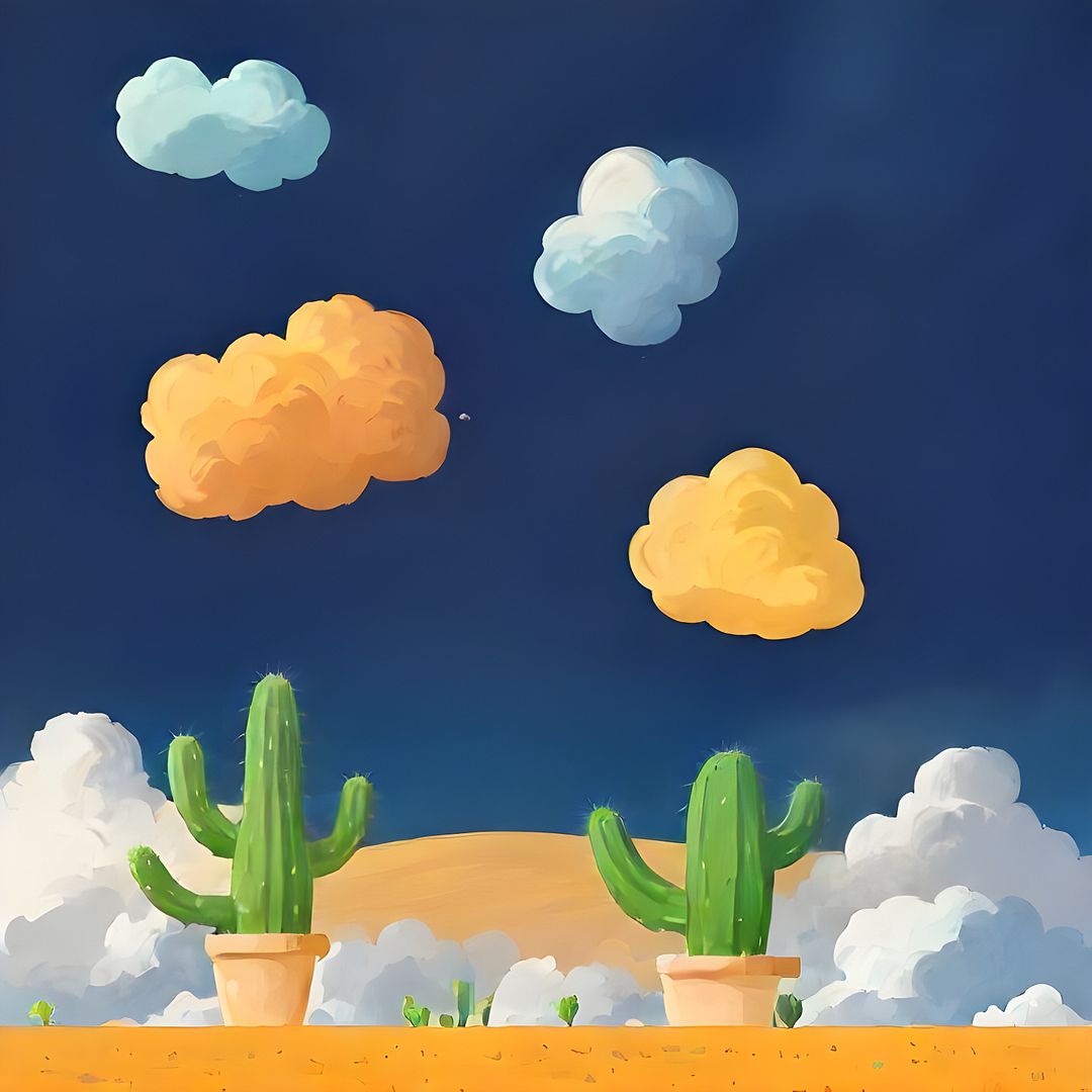 Cactus and beach 02