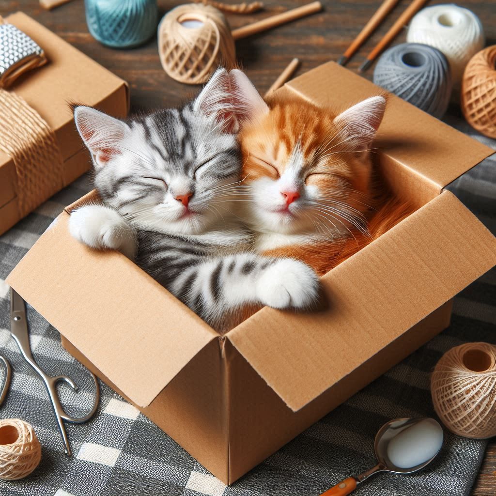 Cats love boxes