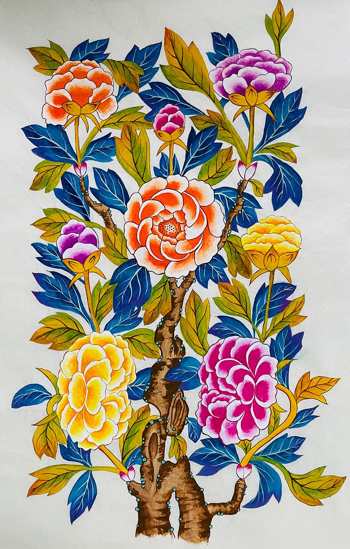 Peony - 모란도 (Minhwa - Korea Traditional Art)