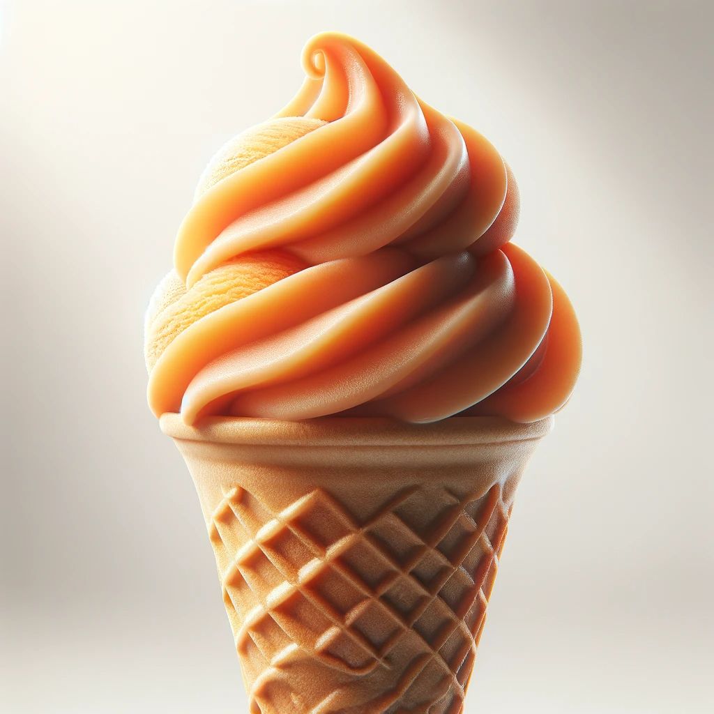 Peach ice cream cone