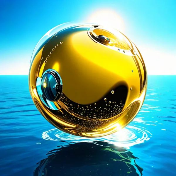 golden zorb in the sea