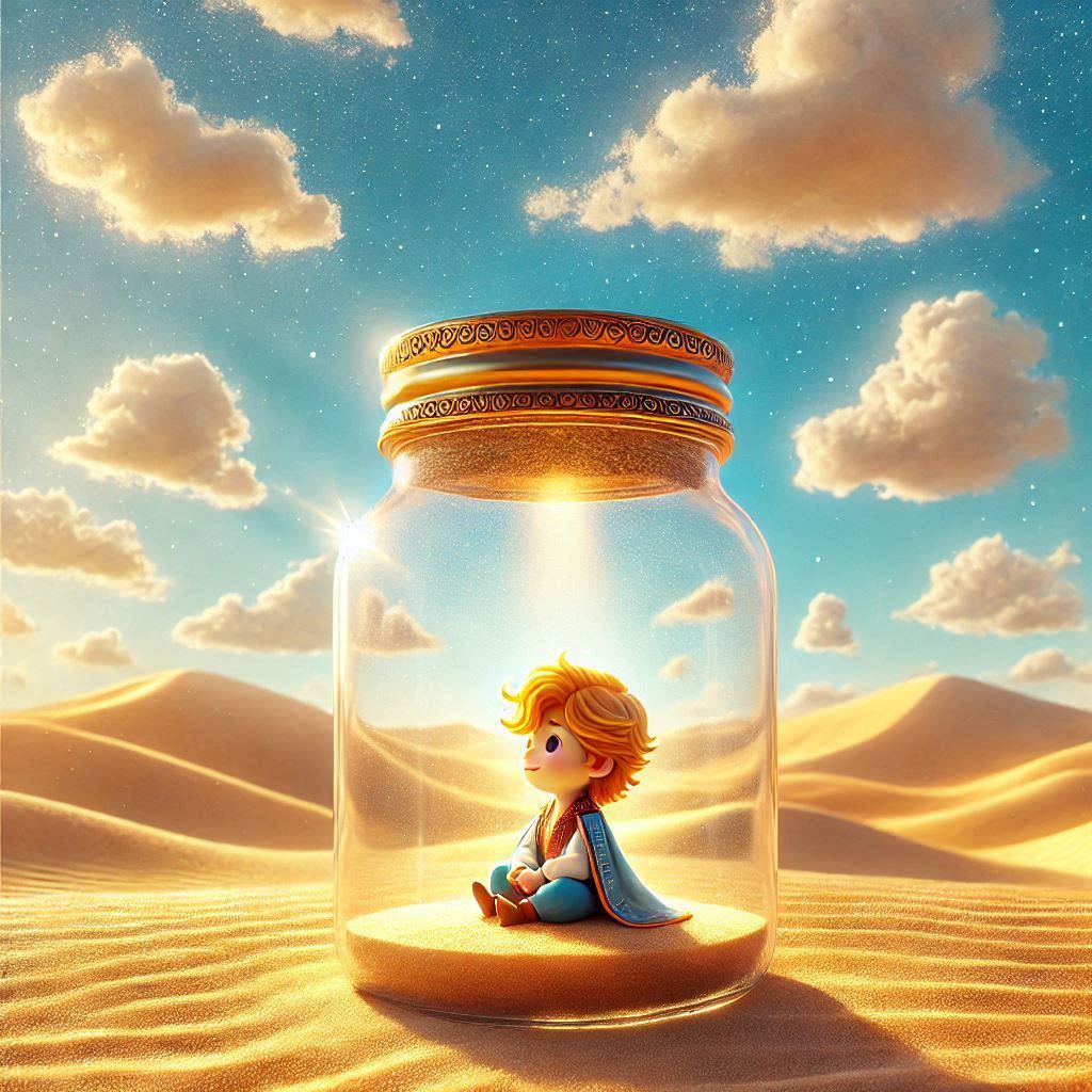 The little prince in the desert