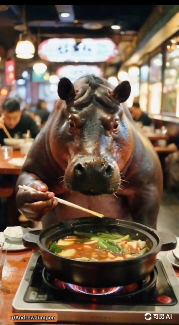 Hippopotamus Eating