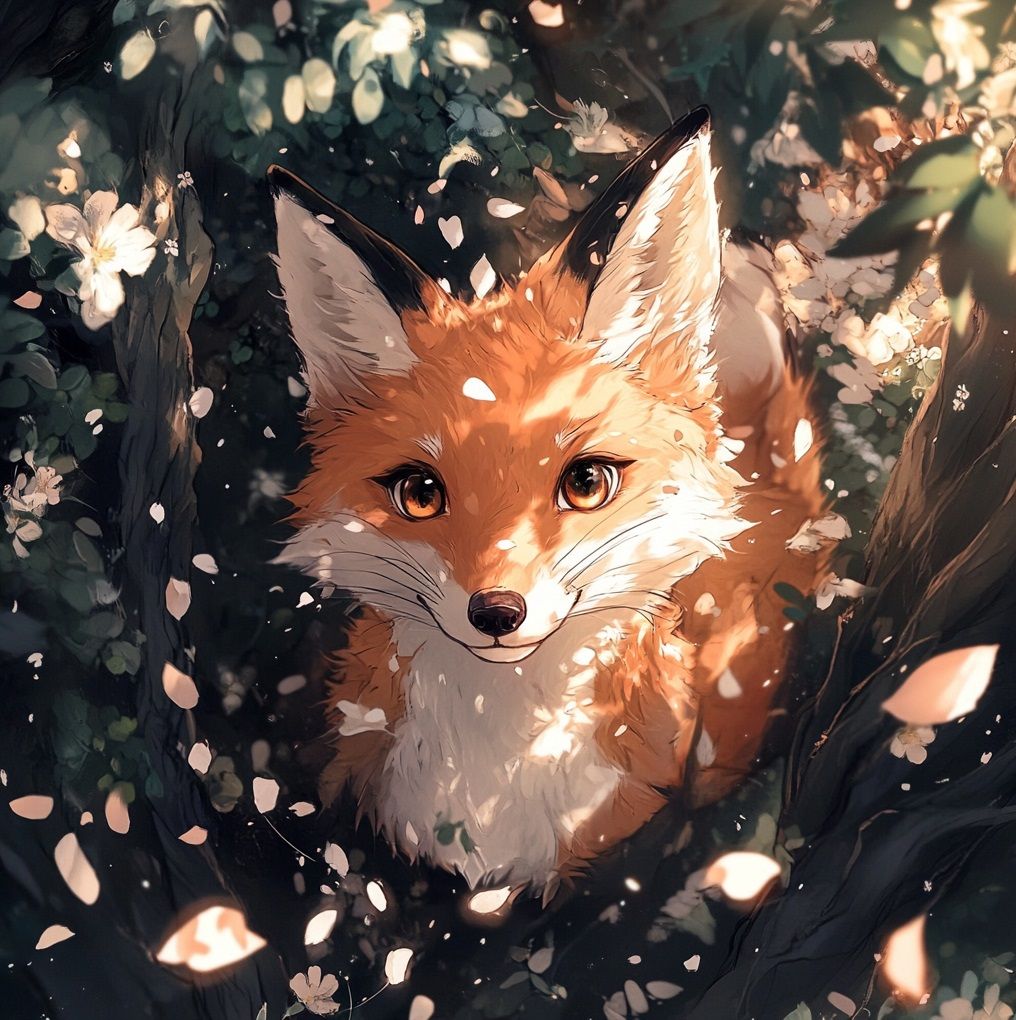 Сute smiling fox