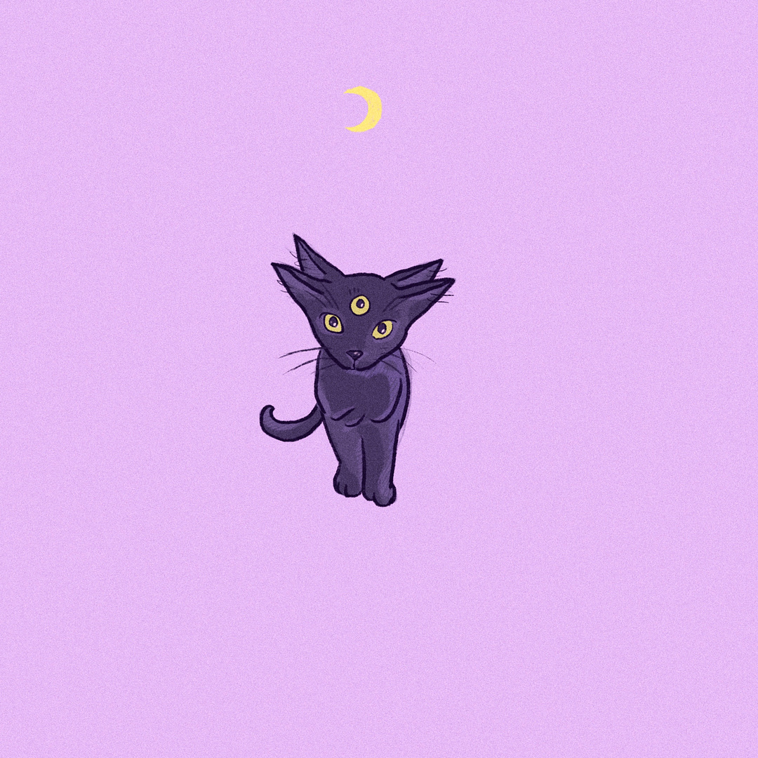 Tiny cat #3 Dark moon