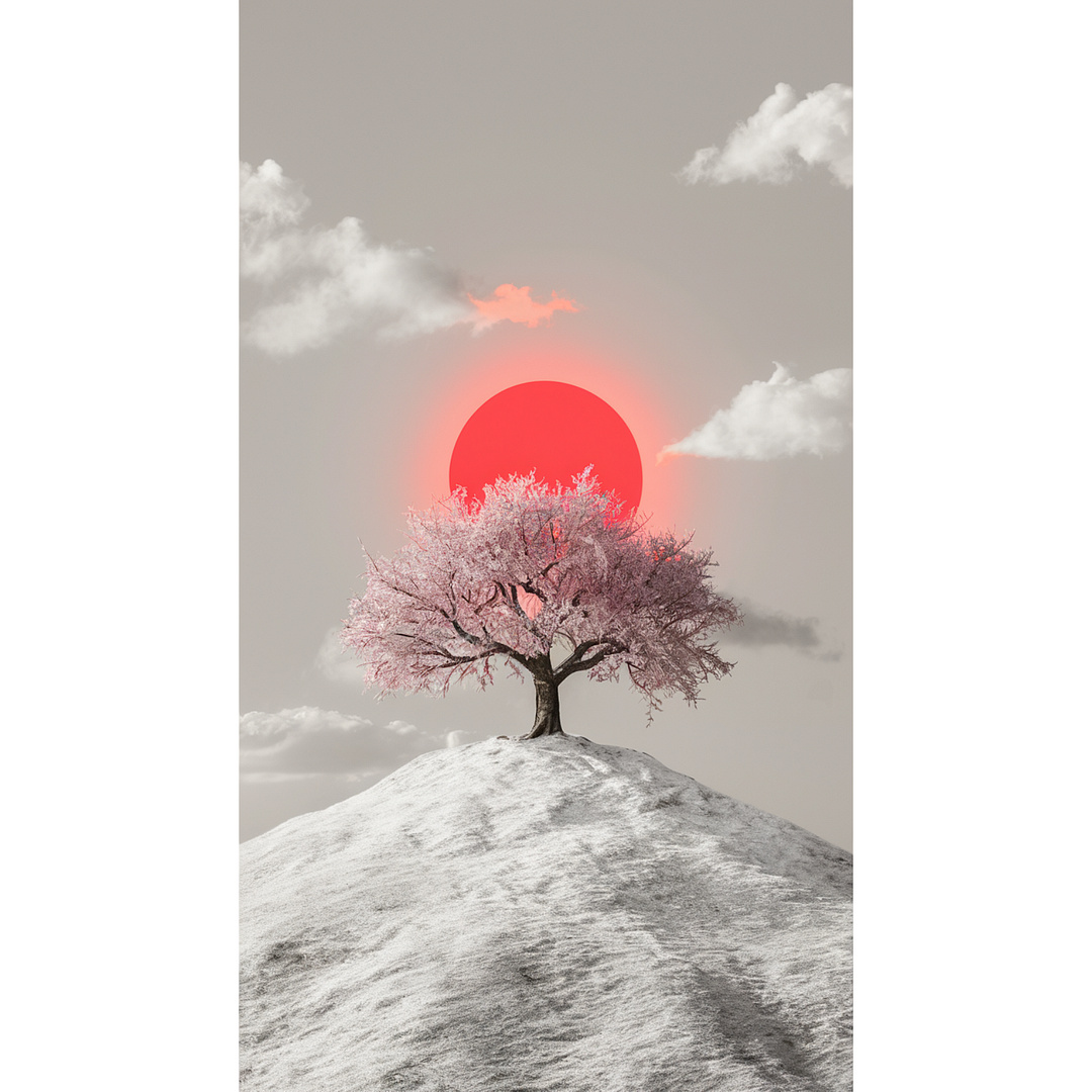 THE RED SUN ABOVE THE WHITE WORLD