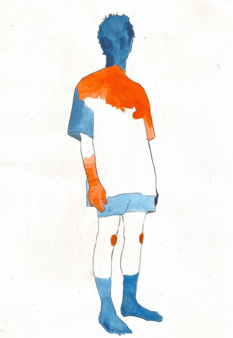 blue and orange person