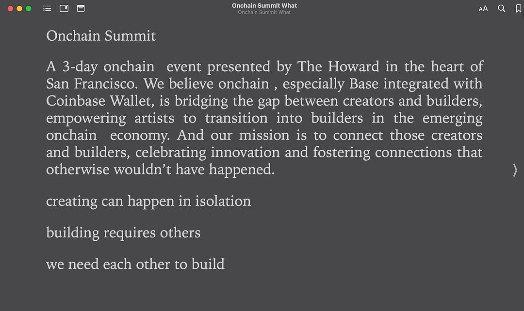 What is Onchain Summit