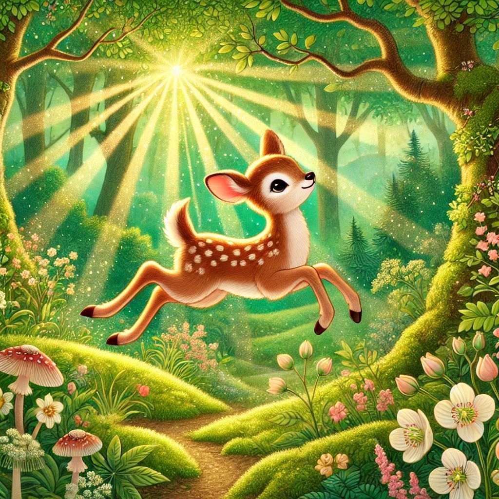 Joyful Dance in the Sunlit Forest