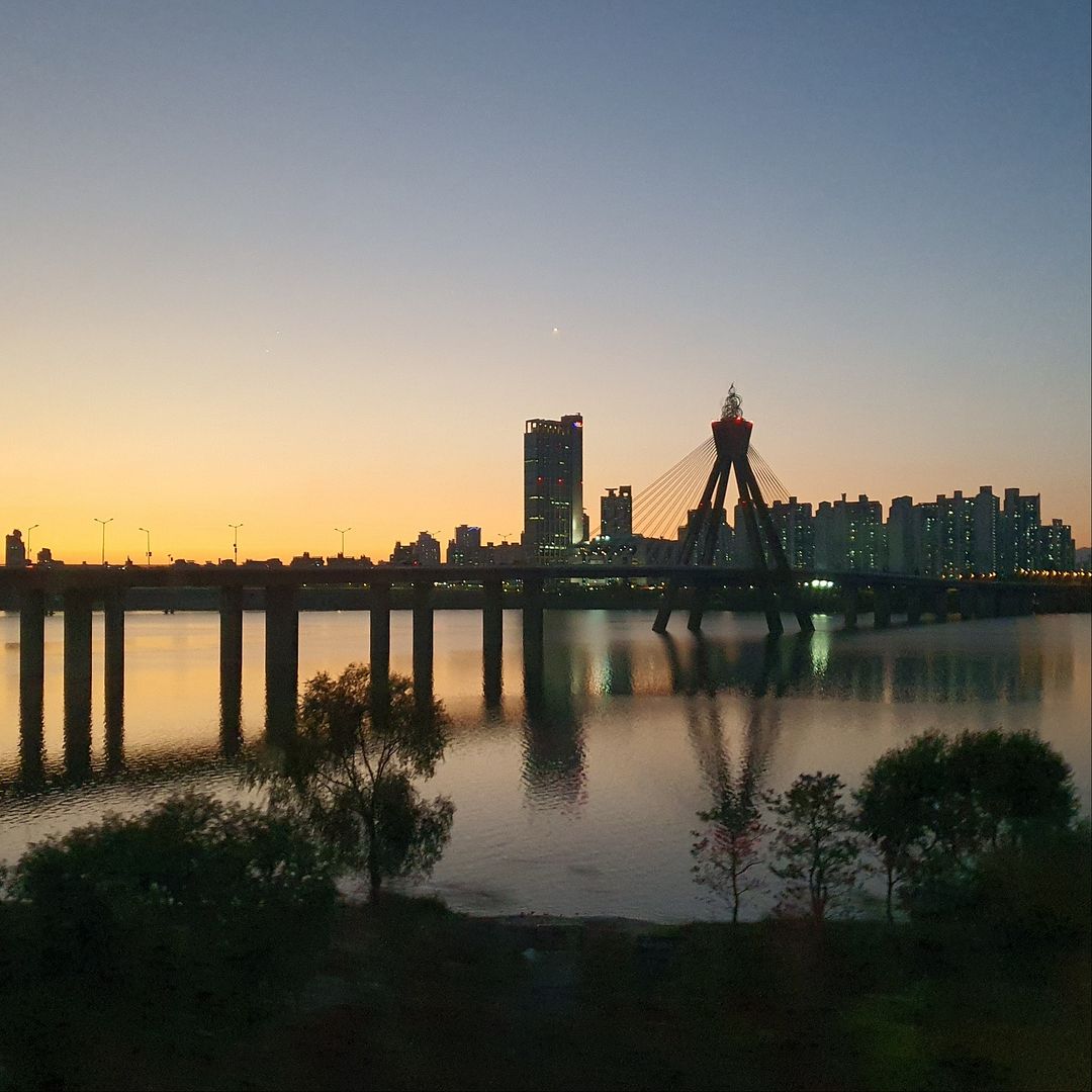 Olympic Bridge in sunset