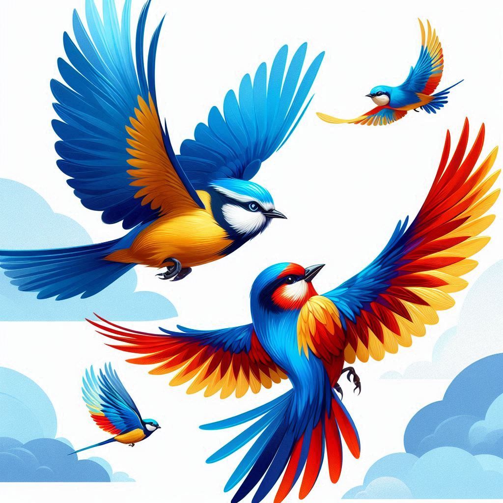 Birds flying