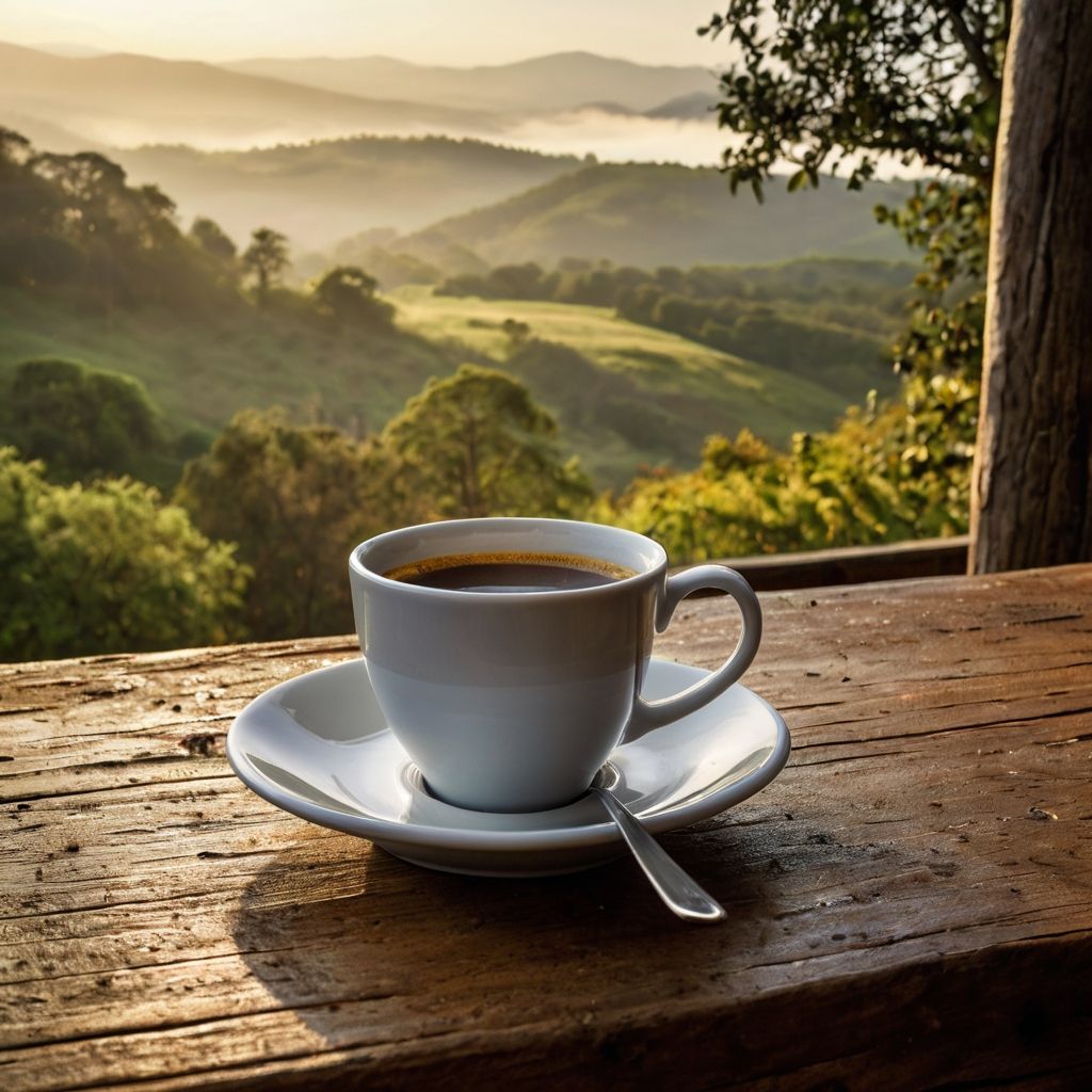 A pleasant dawn with coffee