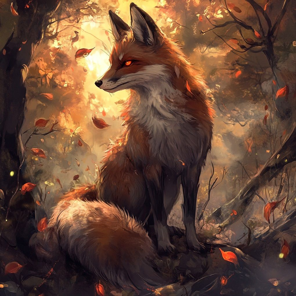 Fox with ruby eyes