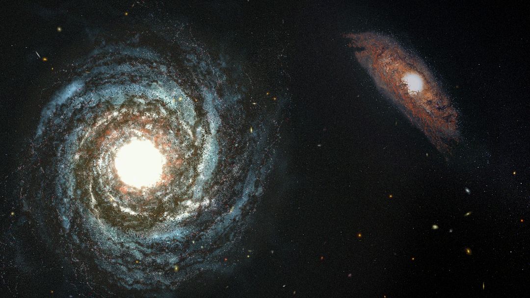 High-Redshift Quasar and Companion Galaxy (Illustration)