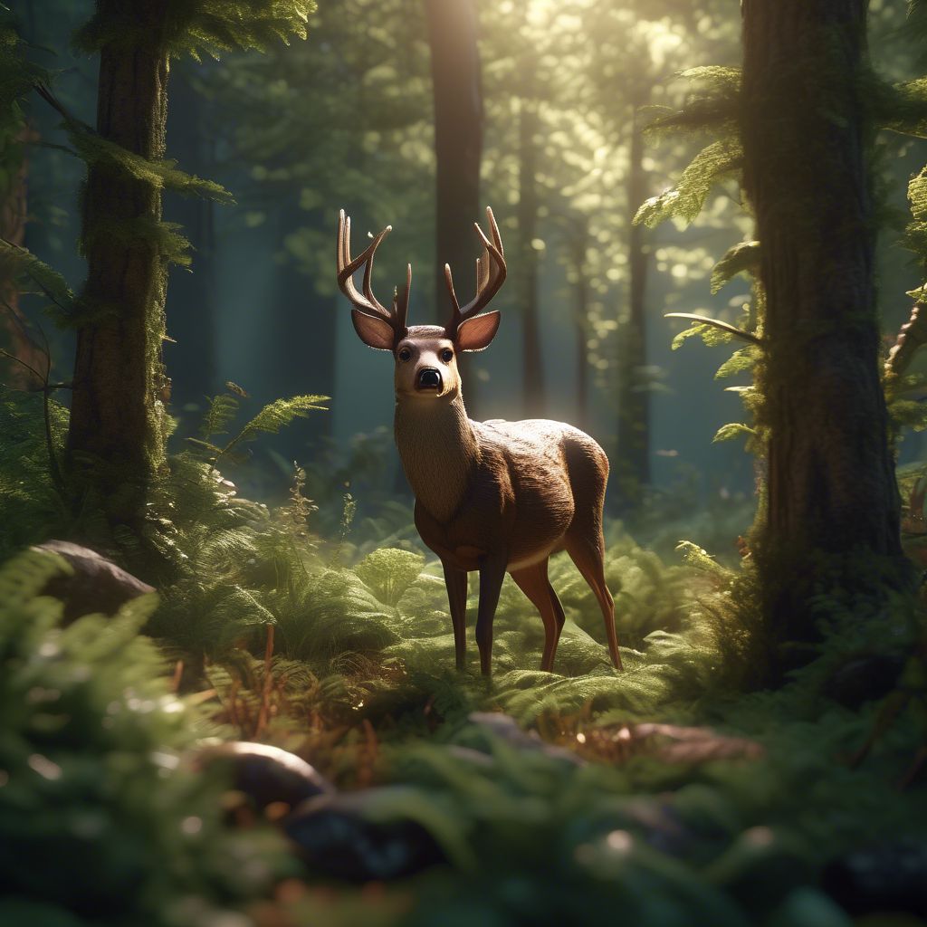 Deer in a beautiful forest