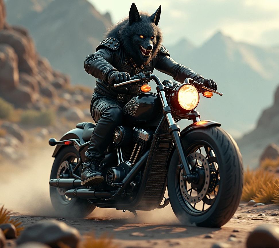 Wolf biker