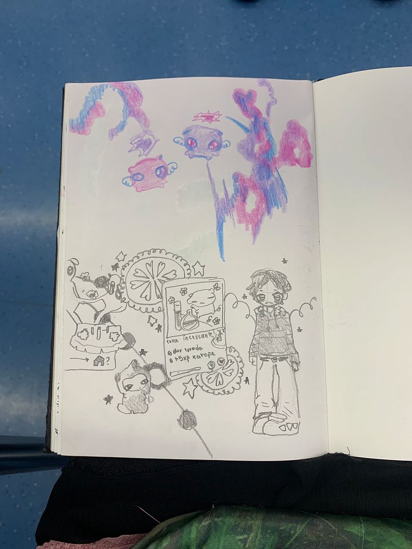 drawing at the train