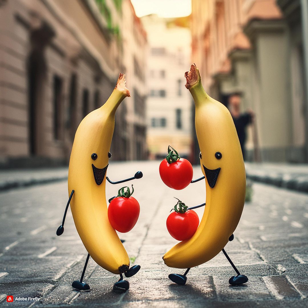 Bananas and tomatoes that enjoy together🍌