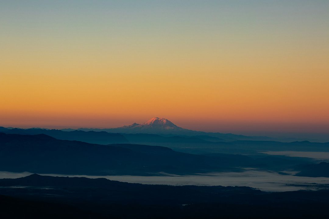 Mt. Rainer at sunrise.