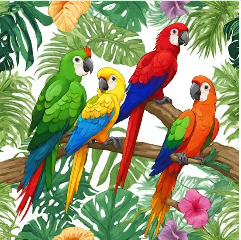 Ara parrot in the rainforest 7