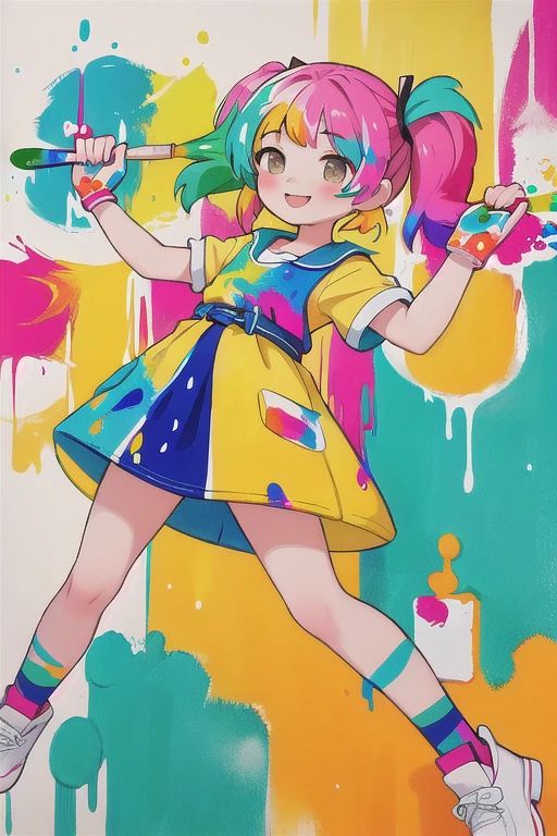 a colorful girl