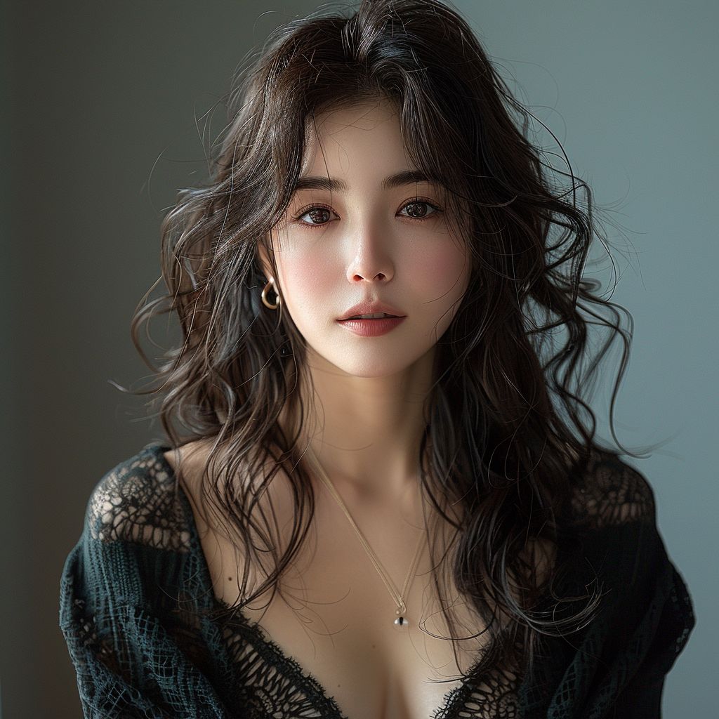 Black-haired Korean beauty