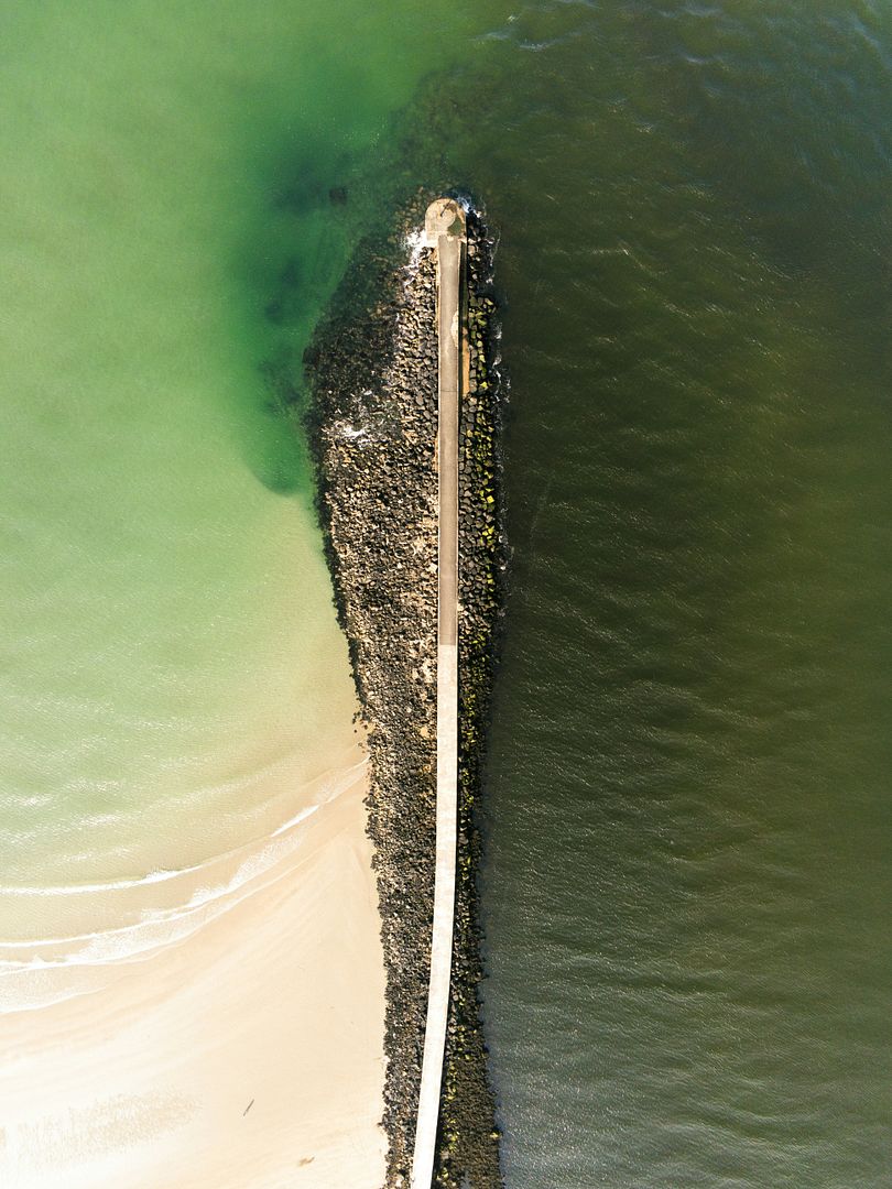 An aerial view down onto the Castlerock side of the Barmouth