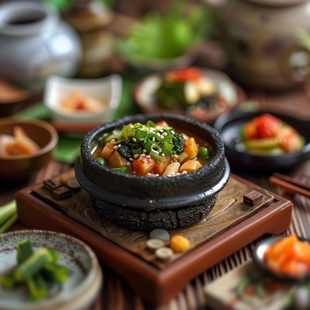 미니어처 돌솥비빔밥 (a miniature hot stone pot bibimbap)