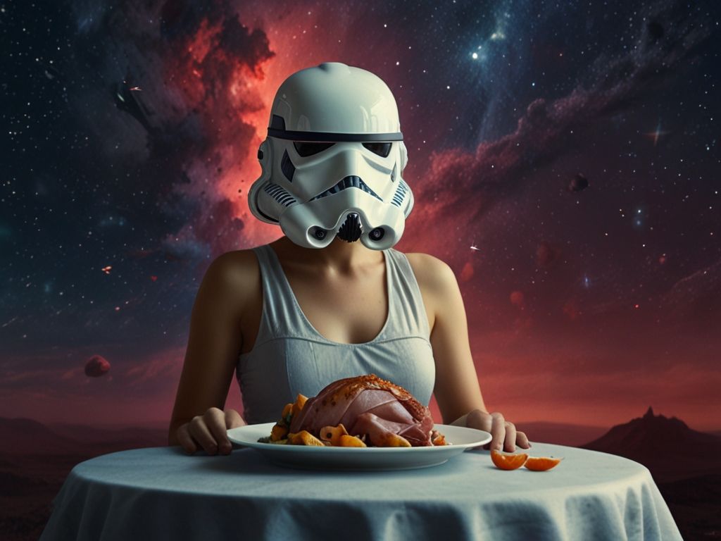 Startrooper in a restaurant